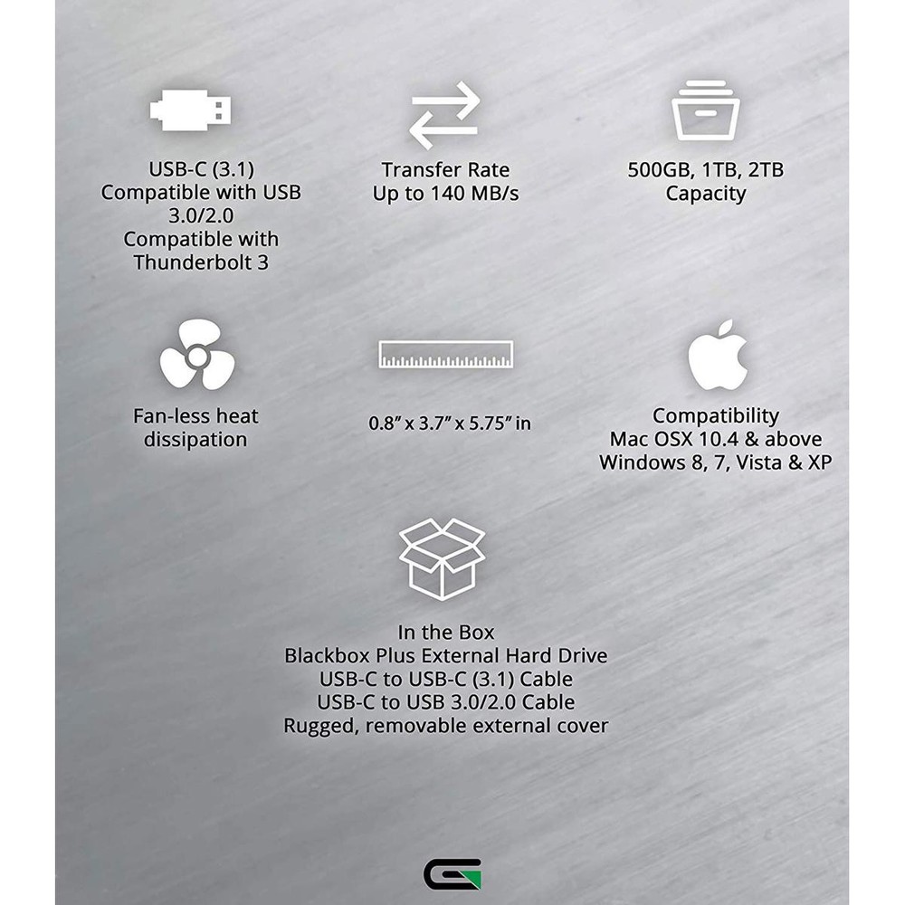 Glyph Technologies BlackBox Plus 4TB USB 3.1 Type-C External Hard Drive
