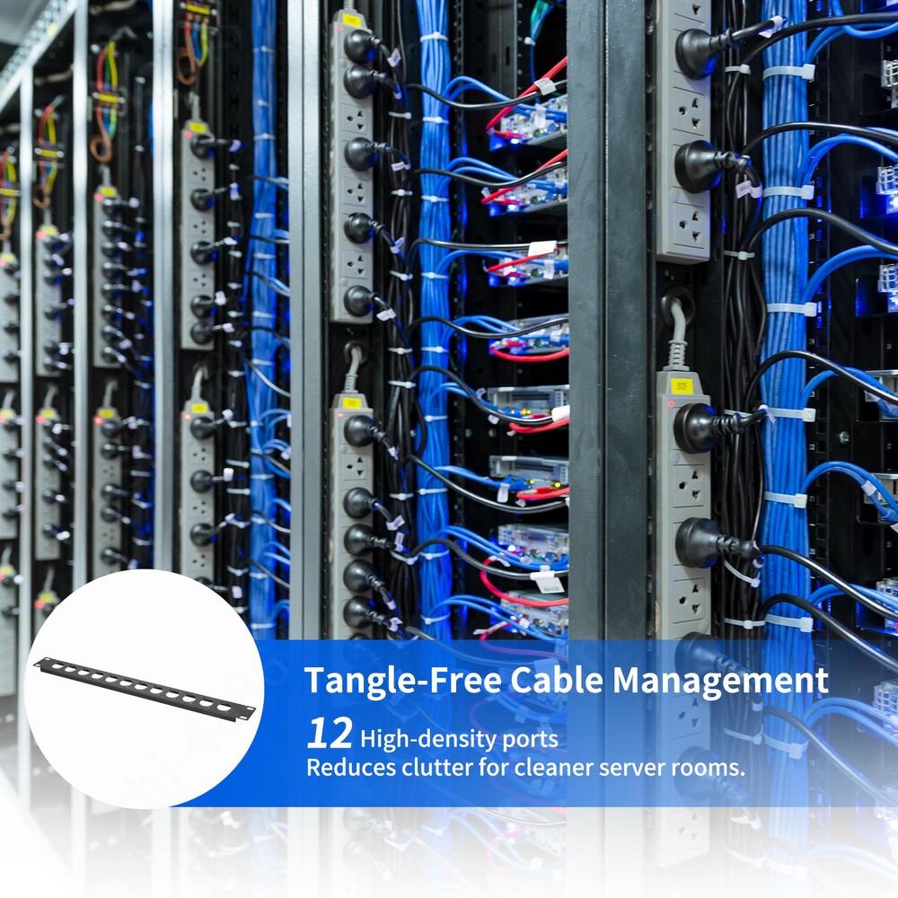 12 Port Hinged Patch Panel XLR Patchbay 1U 19" Rack Mount D-Type Audio Connector