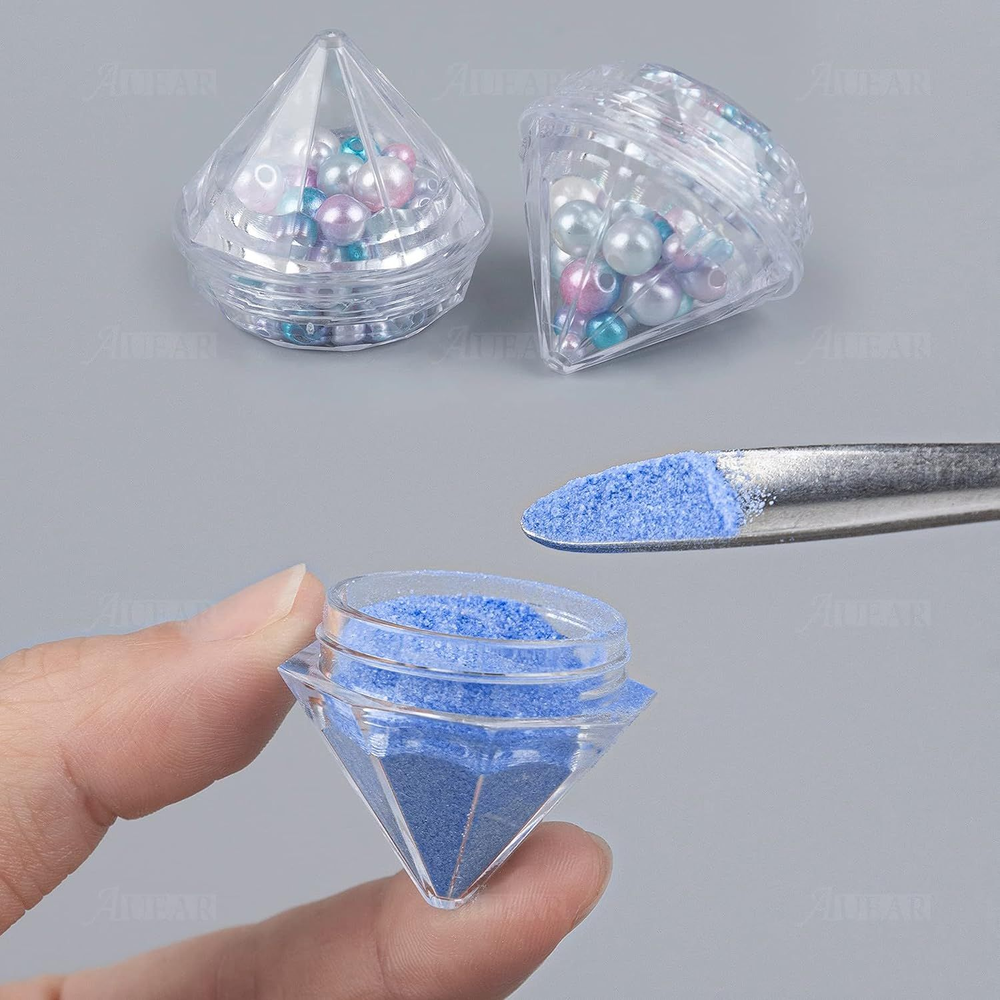 AUEAR, 50 Pack Diamond Shaped Clear Jars 5 Gram Empty 50 Pack,