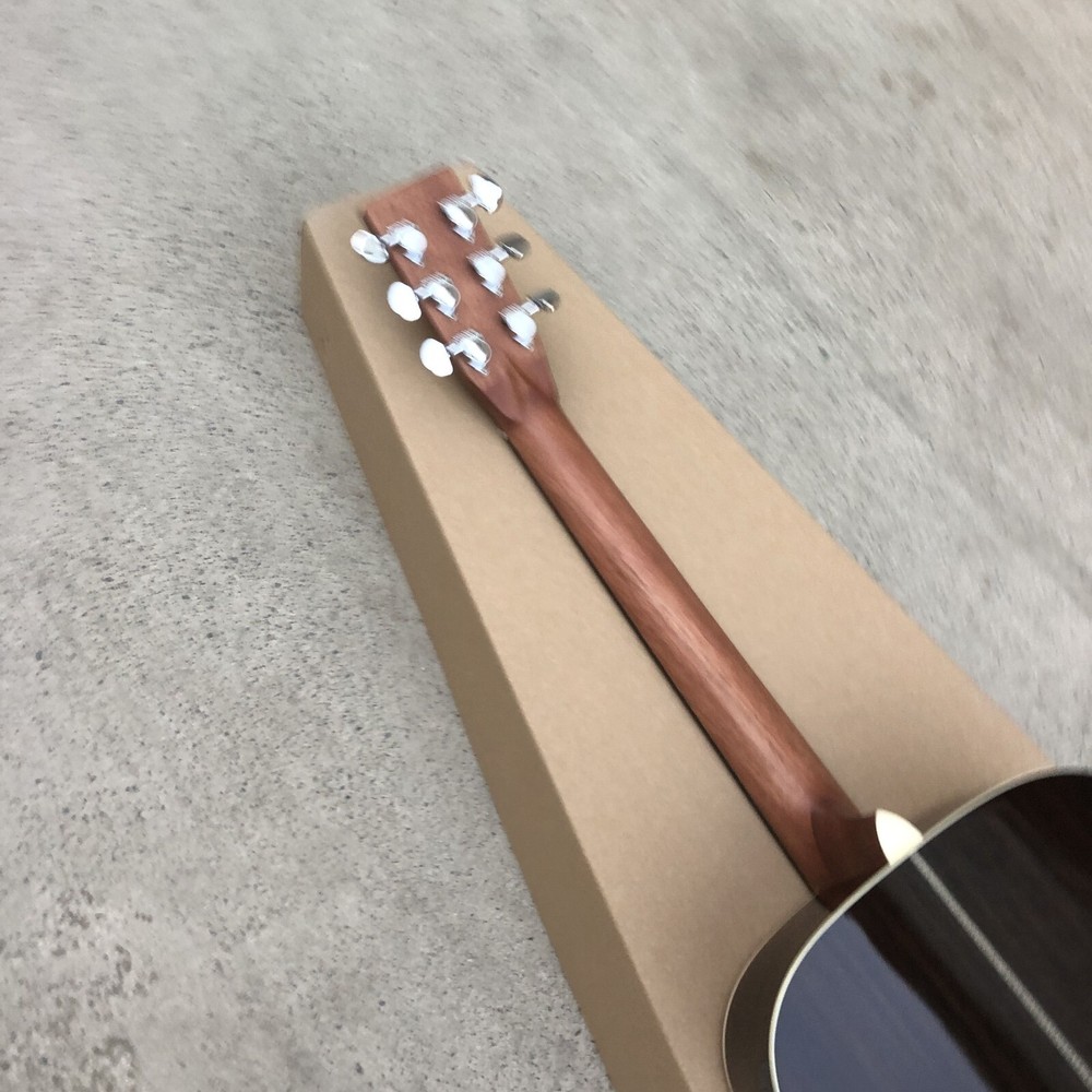 40 Inch Solid Spruce OM Type Acoustic Guitar Fishbone Binding Ebony Fingerboard