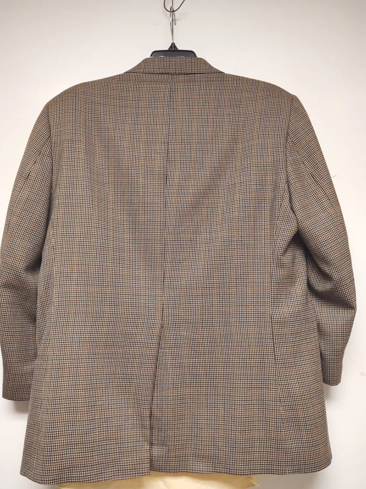 Ralph Lauren Brown Houndstooth 2 Button Blazer 43 Regular Jacket Sport Coat