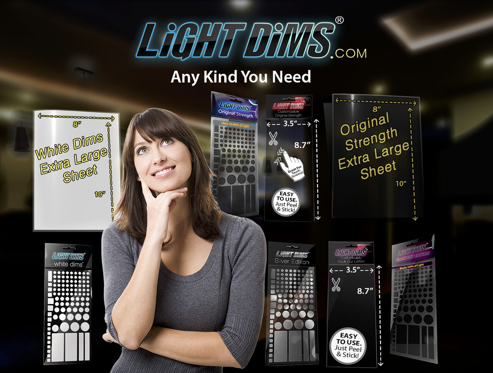 LightDims Sheet Black Out Edition Medium Size Customizable minimal Packaging