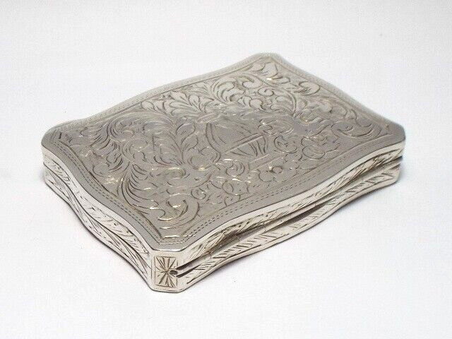 RARE ANTIQUE CONTINENTAL SOLID SILVER PIECED BOX, CASHEW BOX, c1900