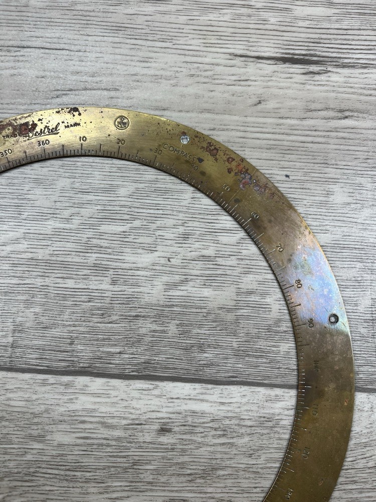 Large Sestrel Brass Ship Compass Outer Ring Henry Browne Barking London AFT