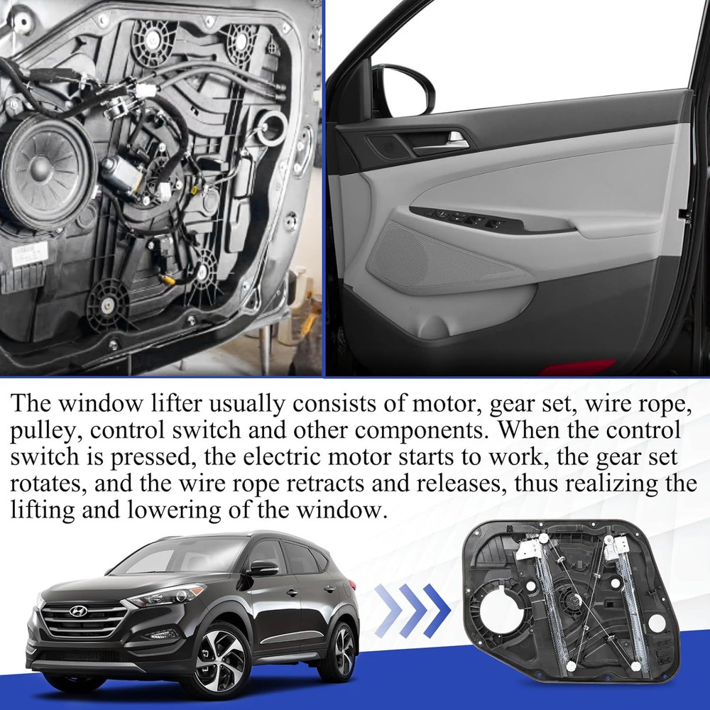 2016-20 Hyundai Tucson Front Right Window Regulator–Compatible Replacement