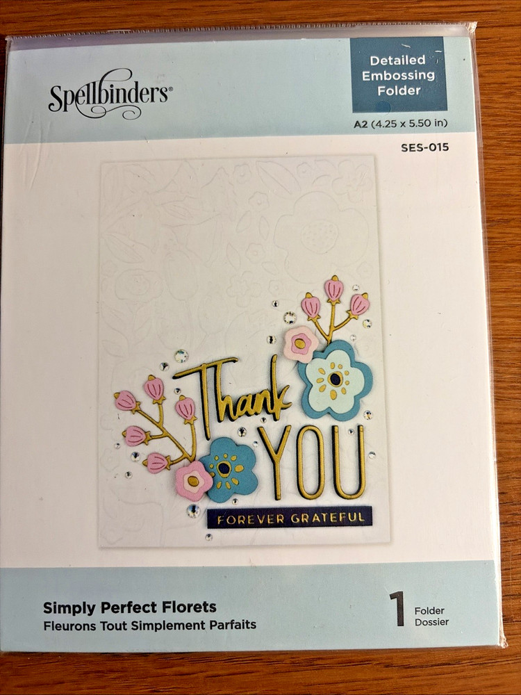Spellbinders Texture Embossing Folder- SIMPLY PERFECT FLORETS  New in Package