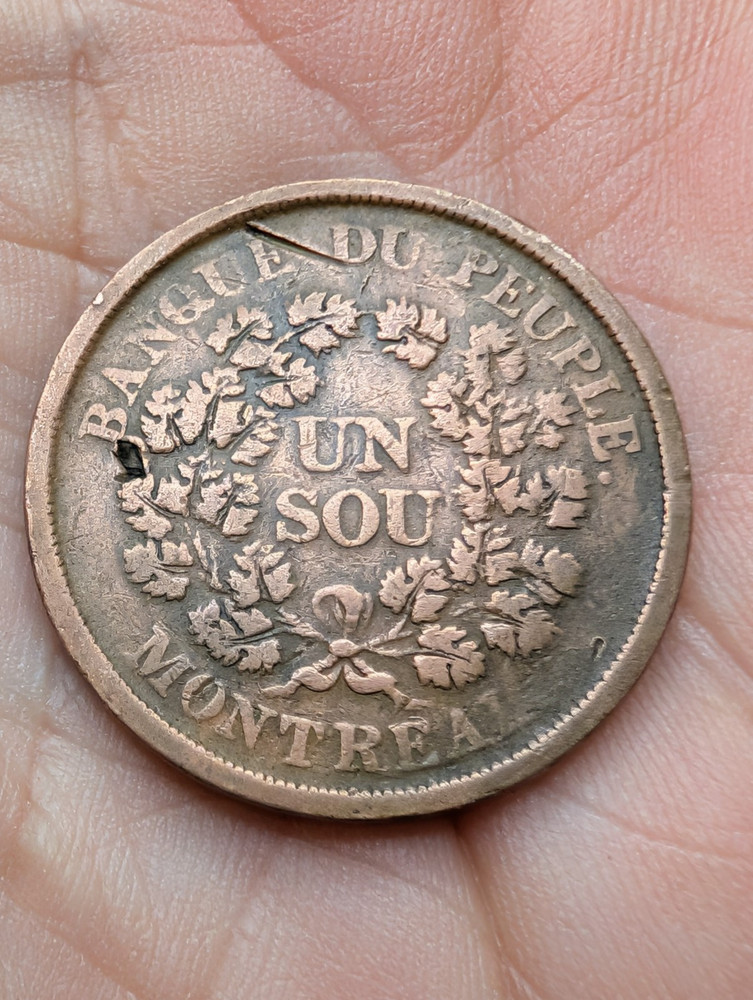 LC-5A3 Bas Lower Canada Belleville Issue Un Sou Token