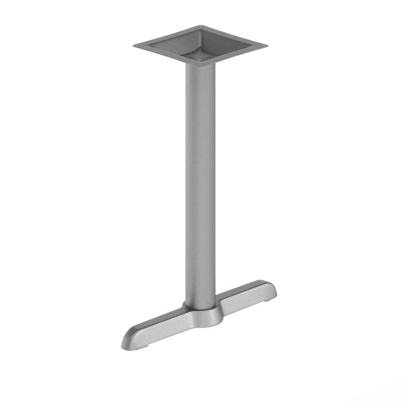 5'' x 22'' Restaurant Table T-Base with 3'' Dia. Table Height Column in Silver