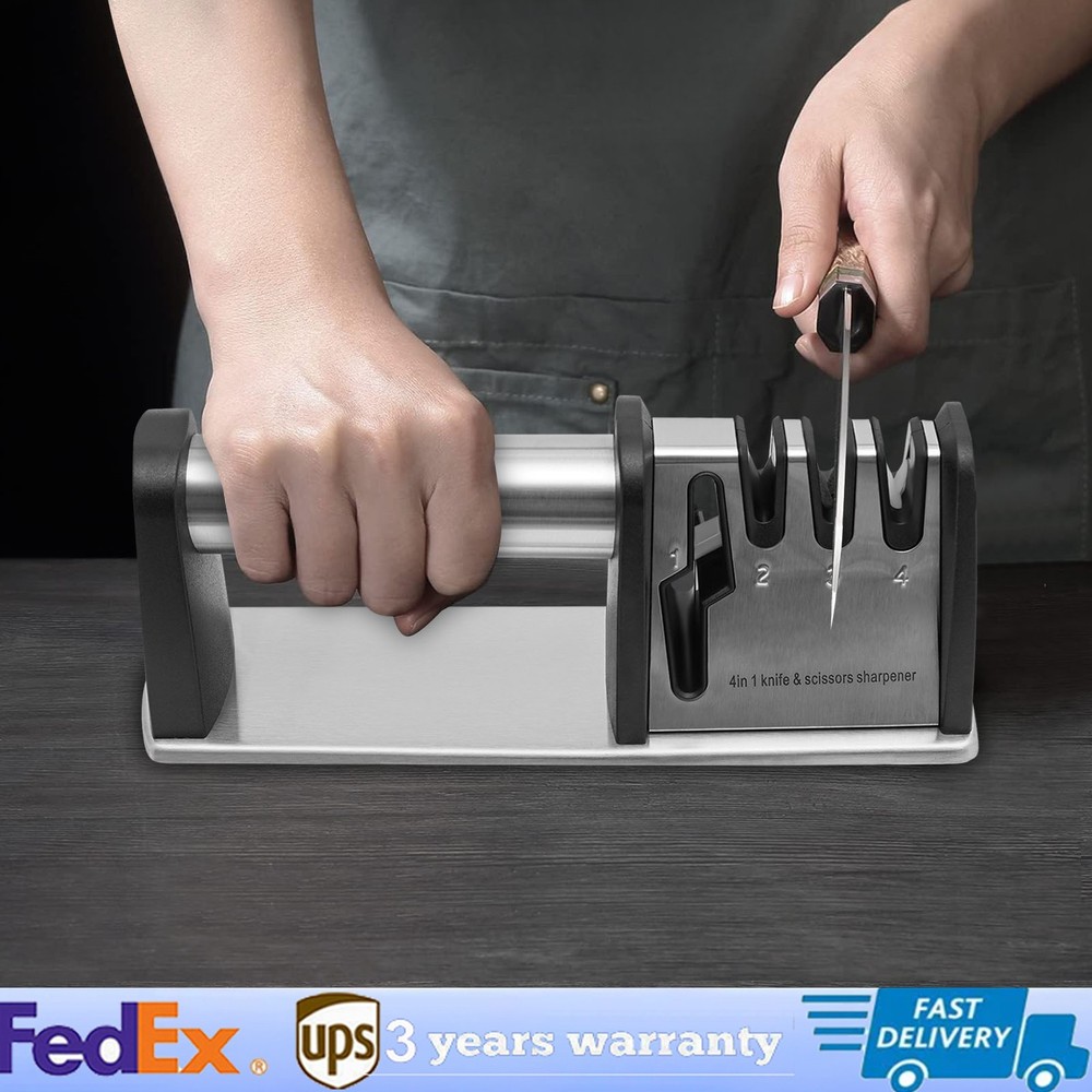4 Stage Knife Sharpener Professional Ceramic Tungsten Kitchen Sharpening Tool