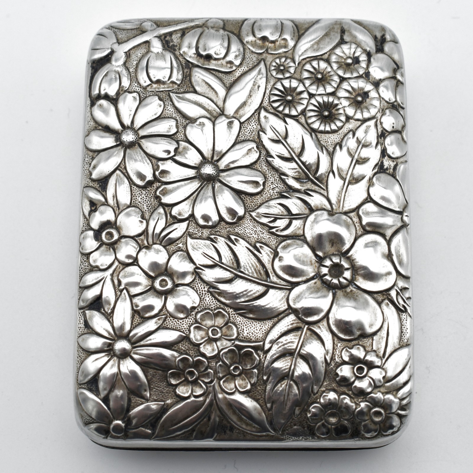 Vintage Gorham Sterling Silver Key Case Box 47 Floral Double Sided USA