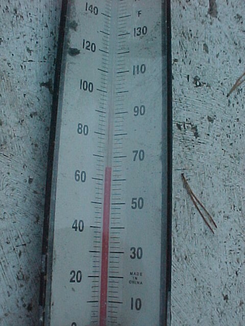 Vintage Brass Thermometer 100 deg
