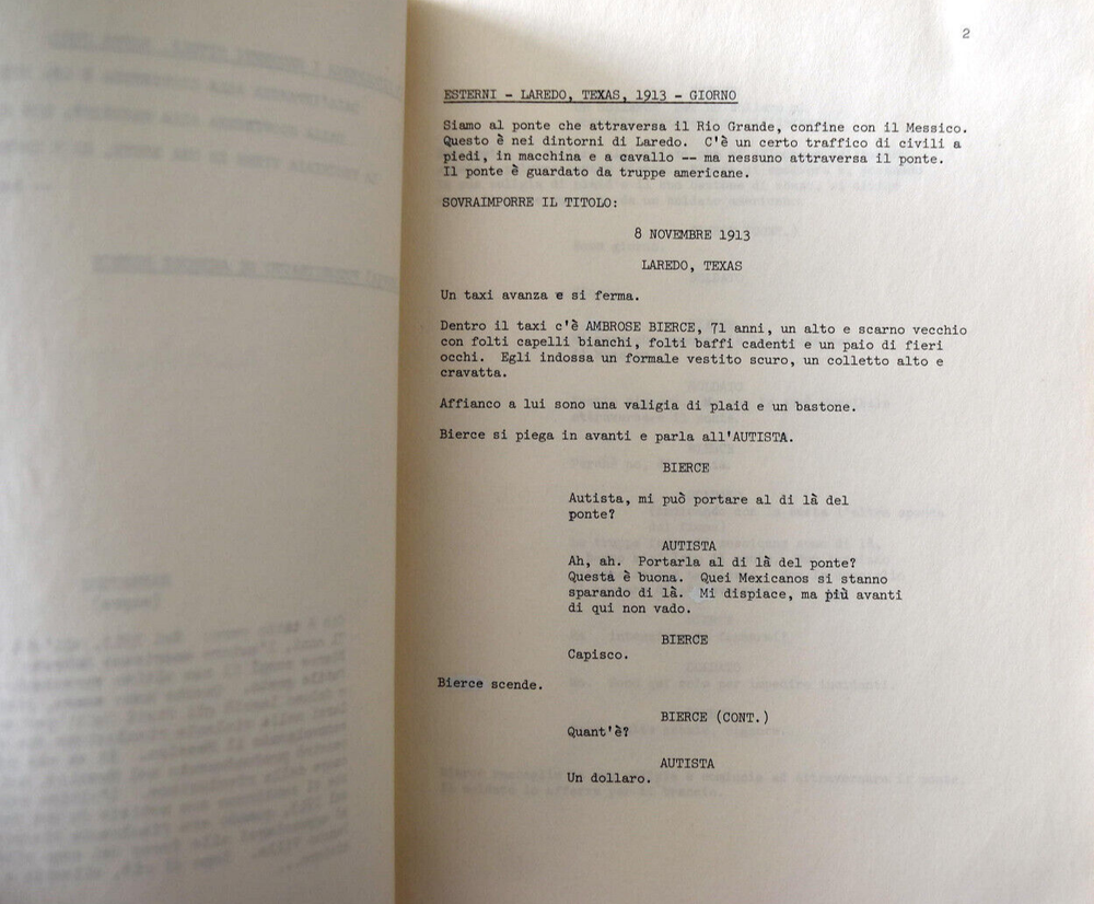 " IL Diavalo in Messico " Original Script Screenplay