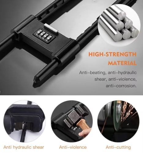 U Lock - Extra Long U Lock - U Lock Combo - Bicycle Lock with Adjustable Black