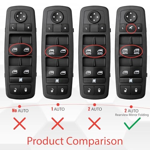 68110867AA Master Power Window Switch Driver Side Compatible with 1500 2500