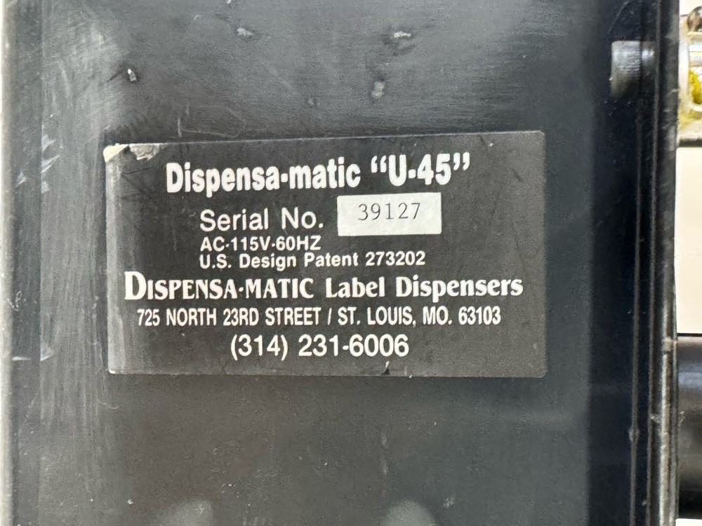 Dispensa-Matic U-45 Automatic Label Dispenser