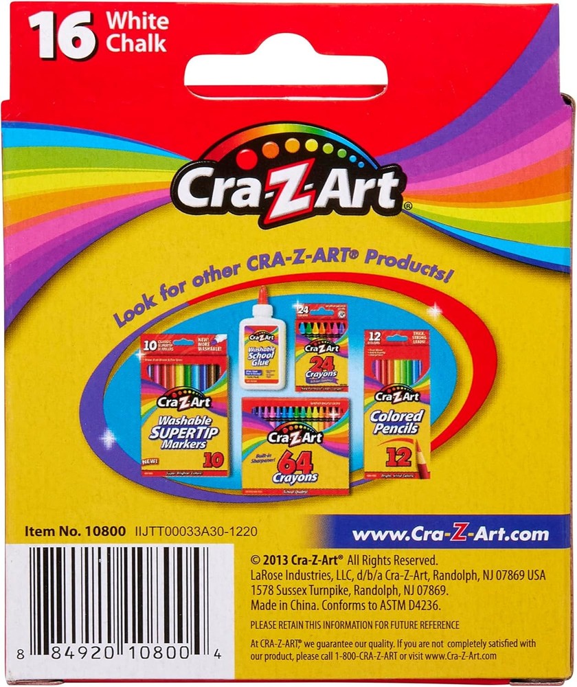 Cra-Z-art White Chalk, 16 Count