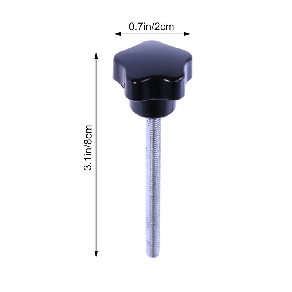 10 PCS M5x60 Hole Five Star Screw Grips Clamping Knobs (Black)
