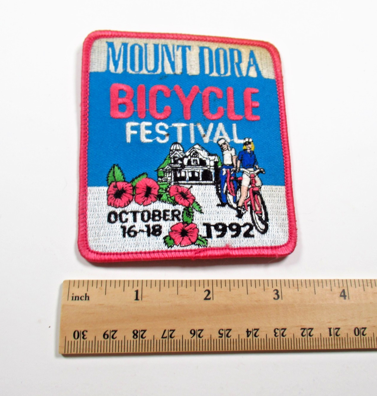 Mount Dora Bicycle Festival Cycling Patch October 16-18 1992 Vintage