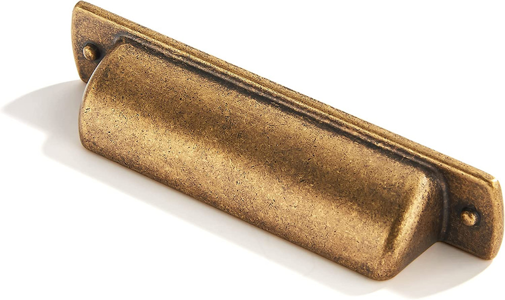 10 Pack 3" Drawer Pulls Antique Brass Cabinet Cup Pulls Kitchen Hardware Cabinet