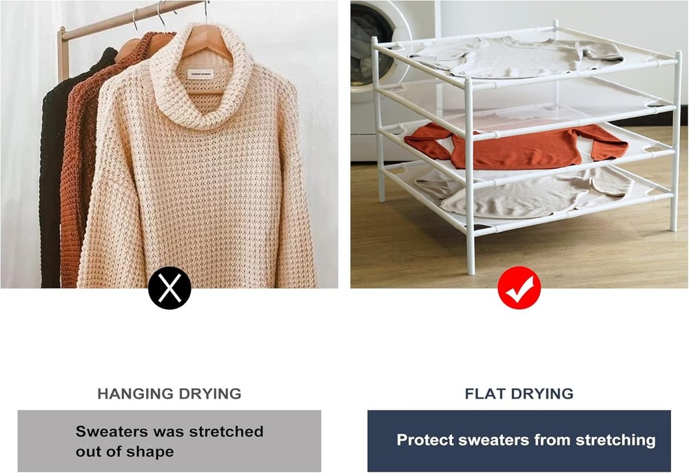 Sweater Drying Rack 4-Pack Stackable Mesh Clothes Drying Rack Laundry Drying