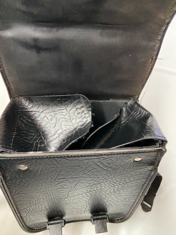 BILT Black Custom Motorcycle Leather Saddle Bag