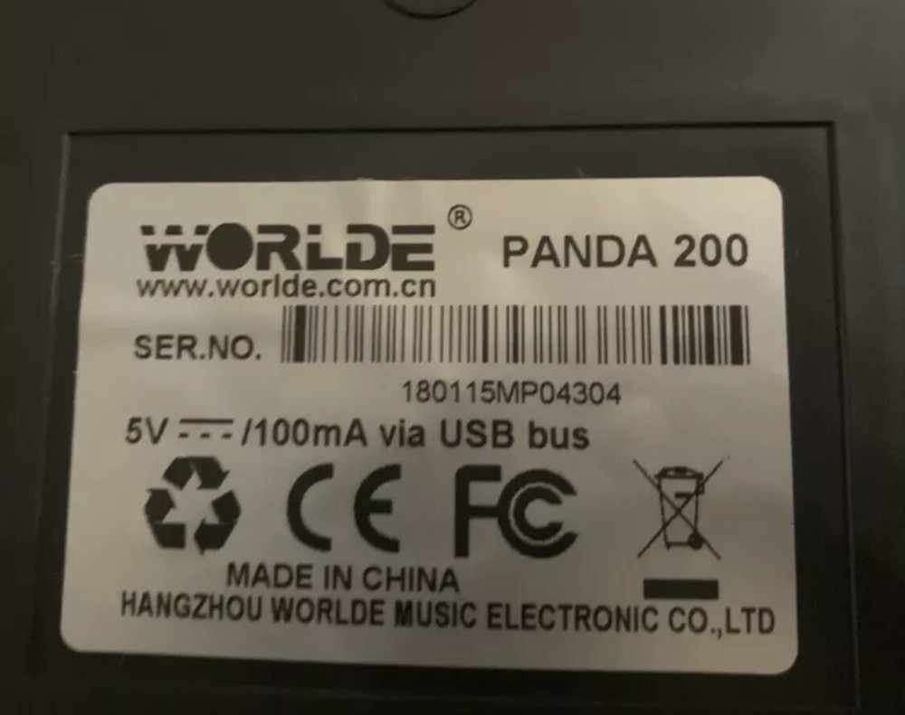 Worlde Panda 200 Midi Keyboard Mini Pad Controller 16 Drum Pads Usb Cable