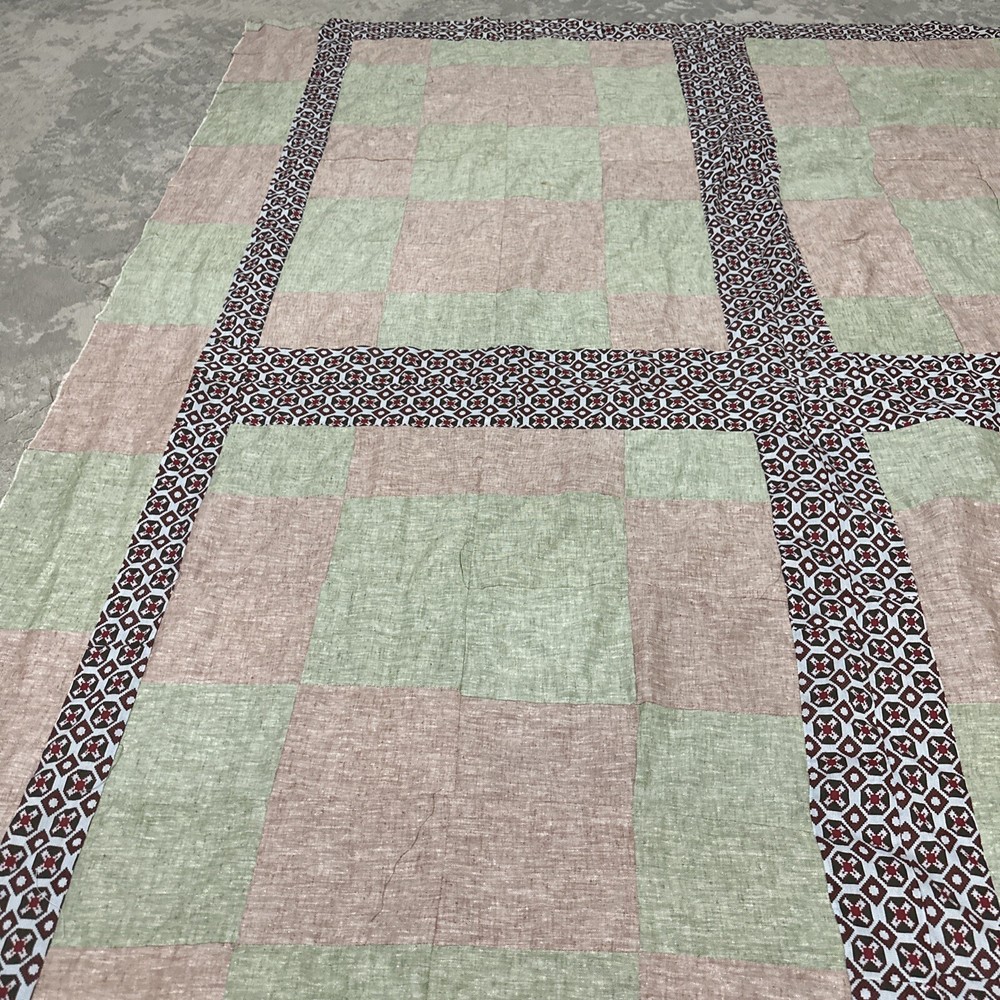 Quilt Vintage Patchwork Large Size Handmade Lightweight Mcm Retro Cottage