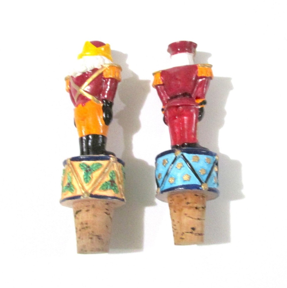 Christopher Radko Nutcracker Wine Stopper Set Two Holiday Figure Stoppers