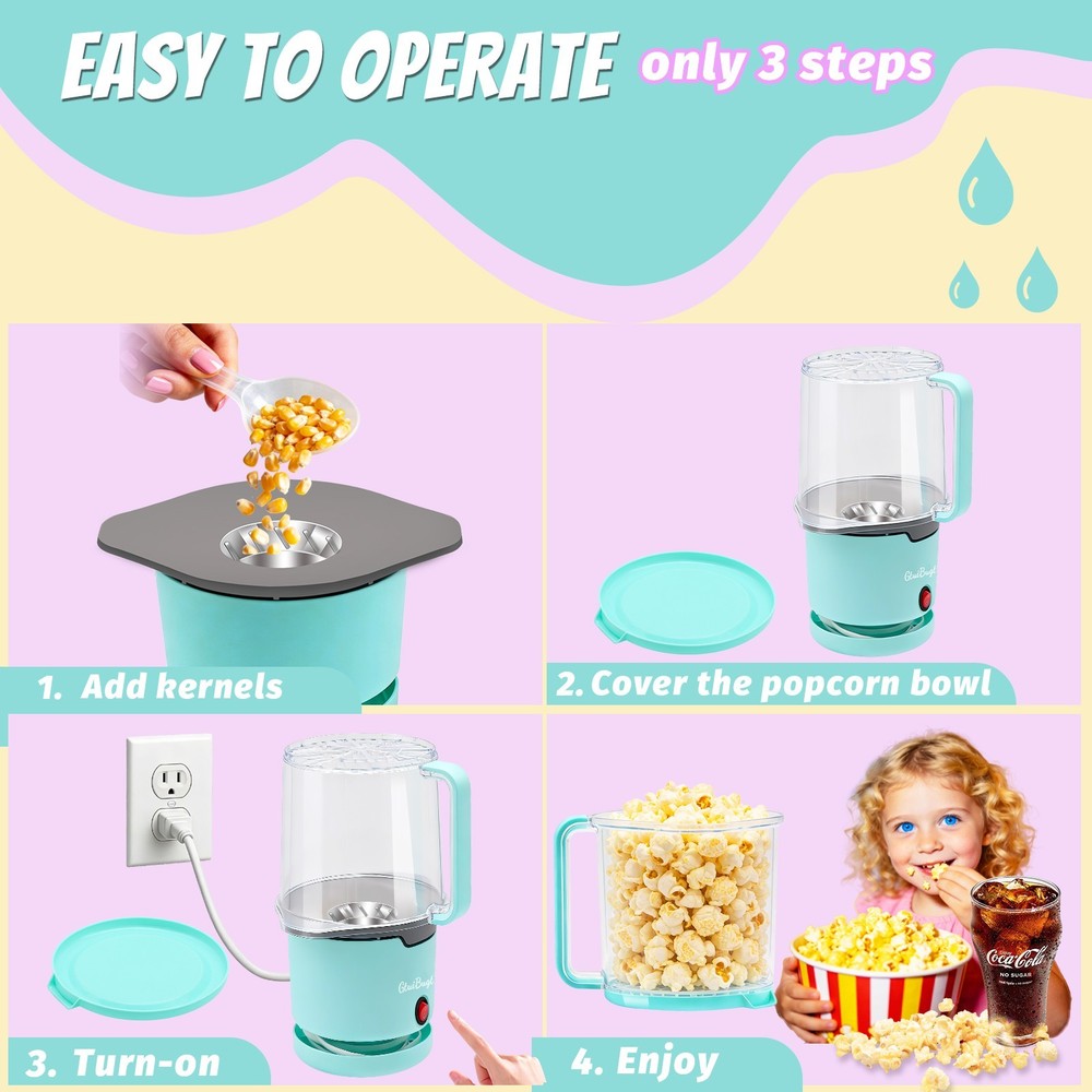 8-Cup Capacity Blue Air Popcorn Maker