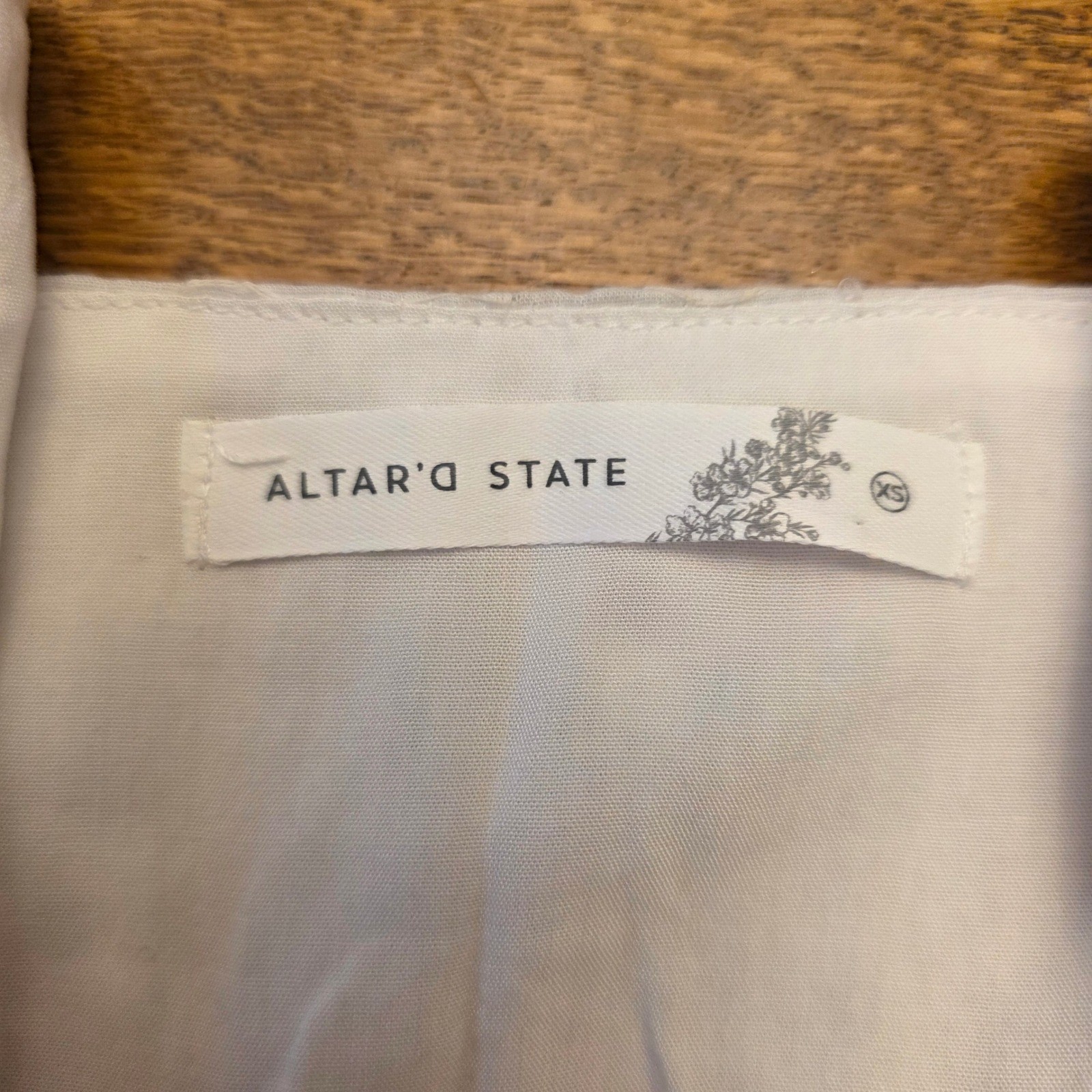 Altar'd State Corset Crop Top Floral Print White Pink Girlhood Core Lace Trim XS