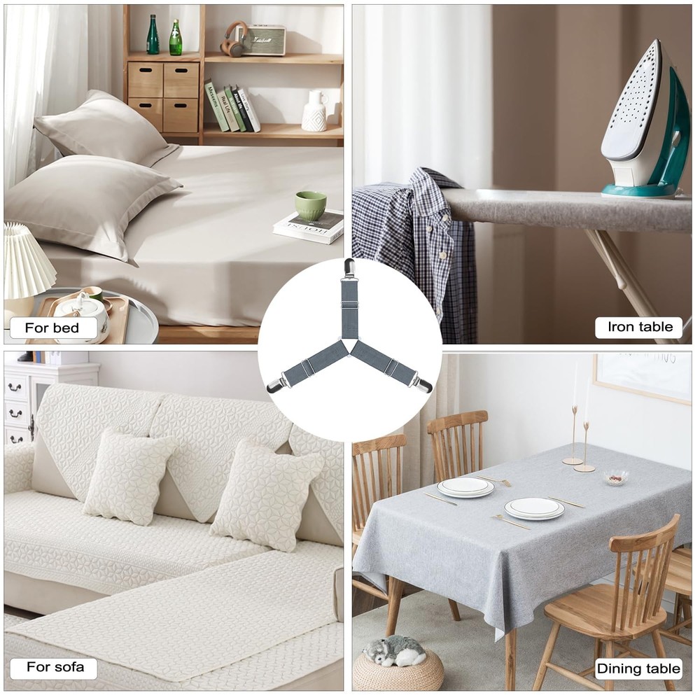 Bed Sheet Straps, Easy to Install Sheet Straps, Fitted Sheet Clips, Adjustabl...