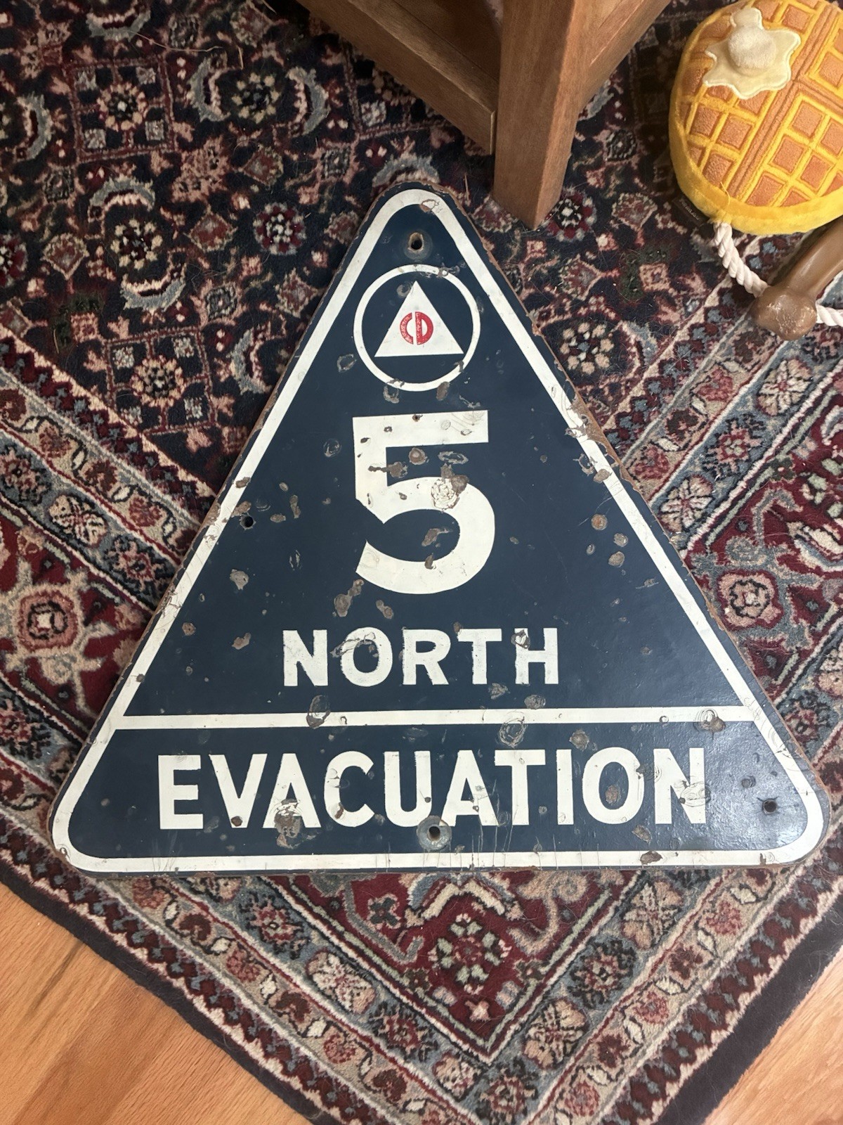 23” Civil Defense Wood sign seattle washington evacuation route i5 north fallout