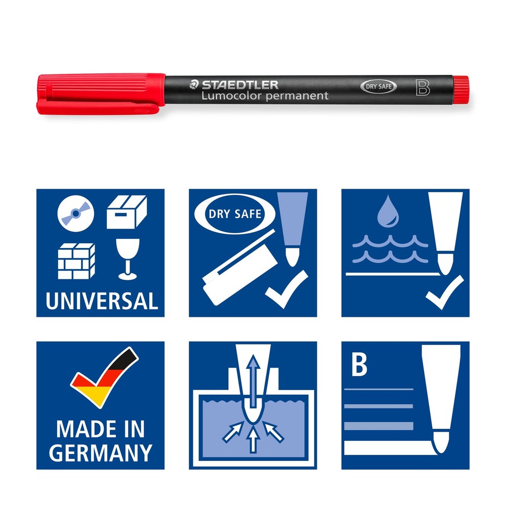 4 PCS Lumocolor Universal Pen Broad Chisel Permanent Marker 2.5mm #314