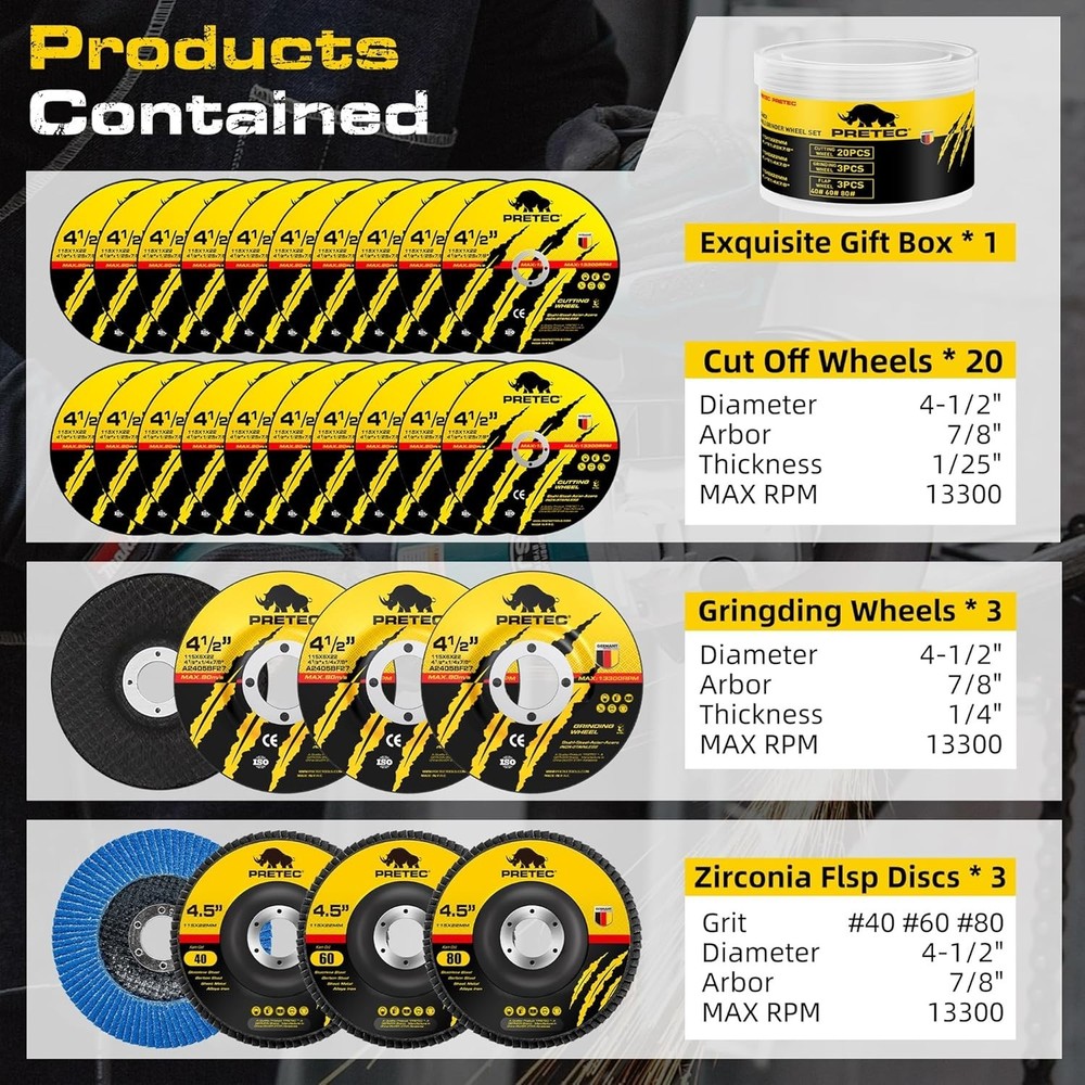 Ultimate 4.5" 26 Pack Angle Grinder Disc Set - Quality Cutting & Grinding Tools