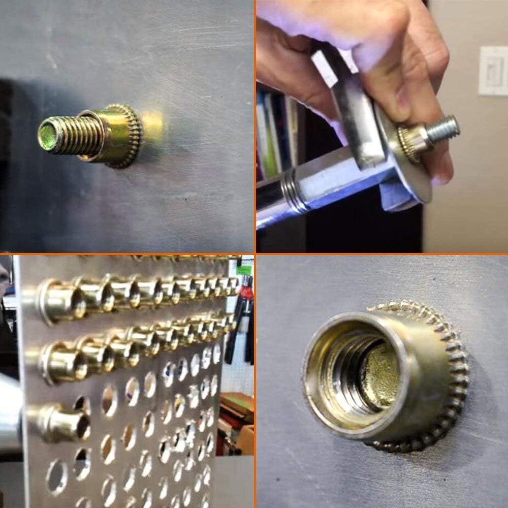 175PCS Metric Rivet Nut Kit Carbon Steel Flat Head Threaded Insert Nut Assorted