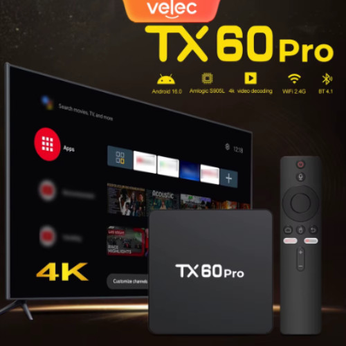 Velec Smart TV Box Android 16 16+256GB 4K Video Decoding High-End Streaming