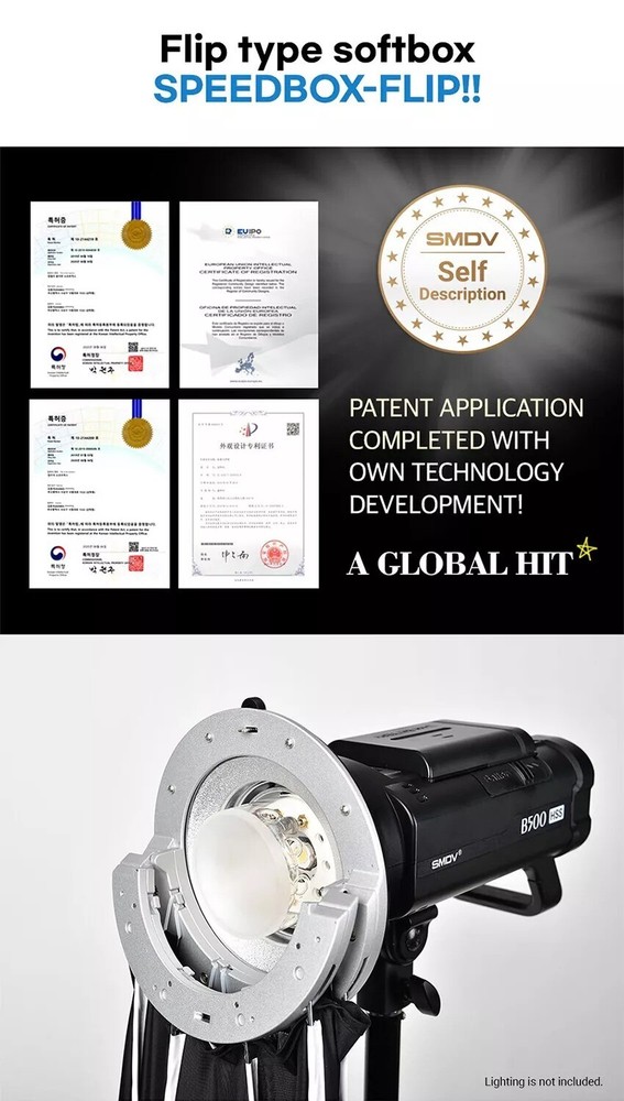 SMDV SPEED-BOX FLIP36 Quick Soft-box Diffuser f/ Bowens Elinchrom Profoto Strobe