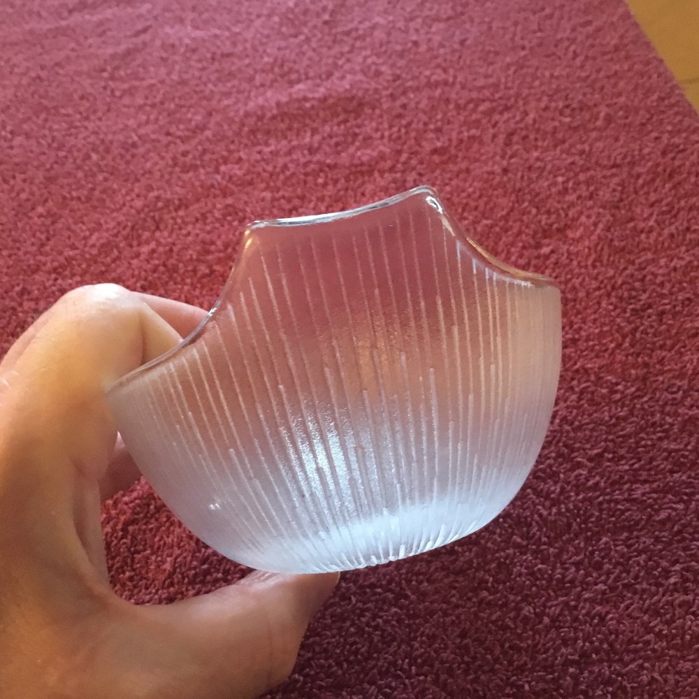 glass dish ovel shaped lined
