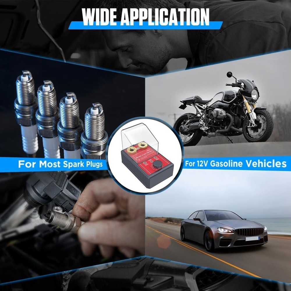 Durable Spark Plug Tester - Simultaneous Testing with Indicator for Engine Care