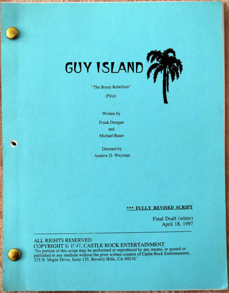1997 Original Guy Island (The Boxer Rebellion) Final Draft Script