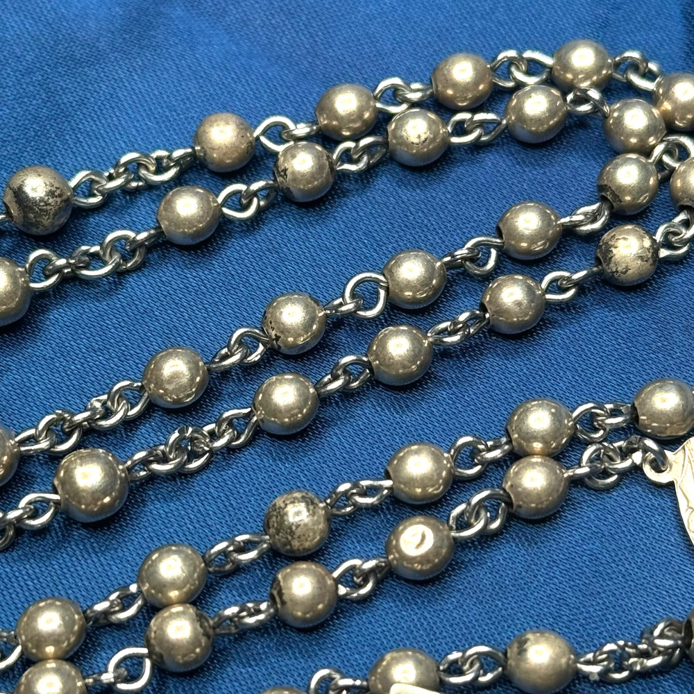 Vintage / Antique Sterling Silver Rosary 28g