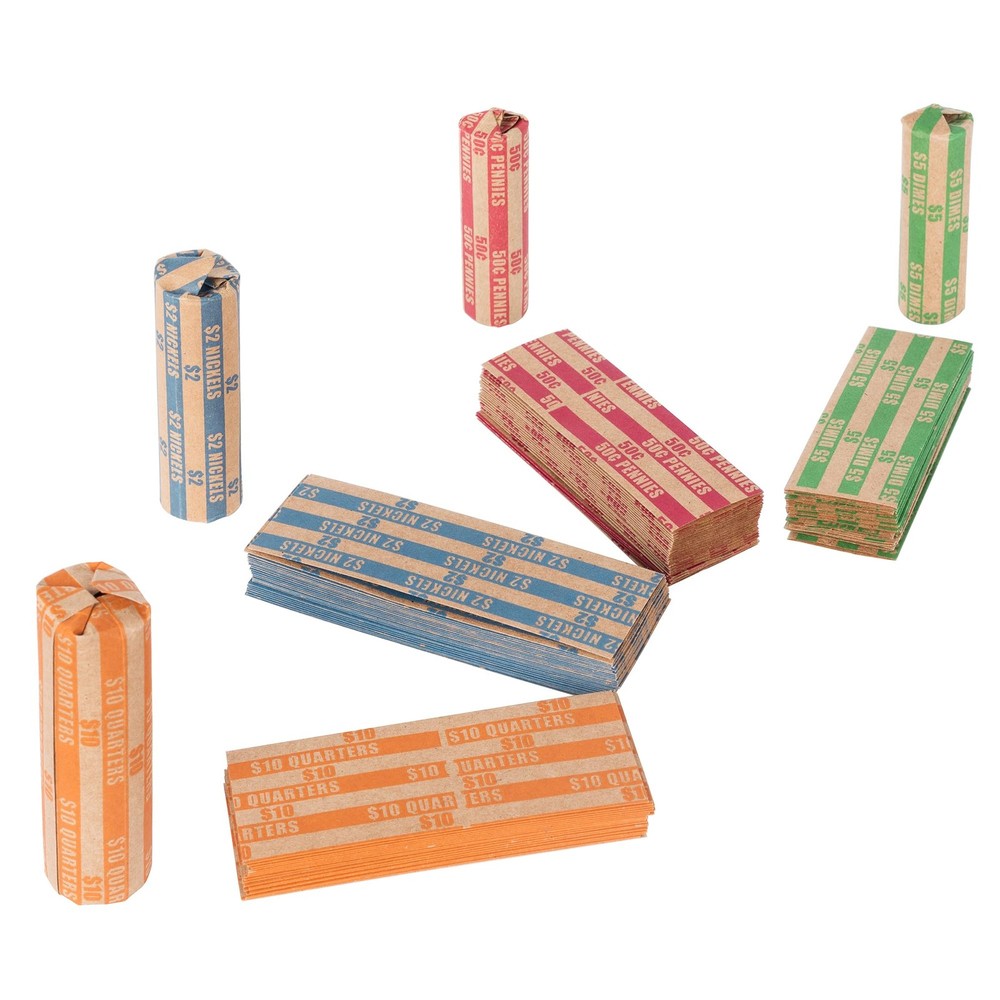 Coin Wrappers Assorted 110 PCS Flat Rolls Color 110 Pcs