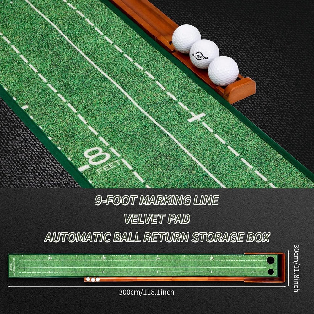 Portable Golf Putting Mat with Automatic Ball Return - Gift for Enthusiasts