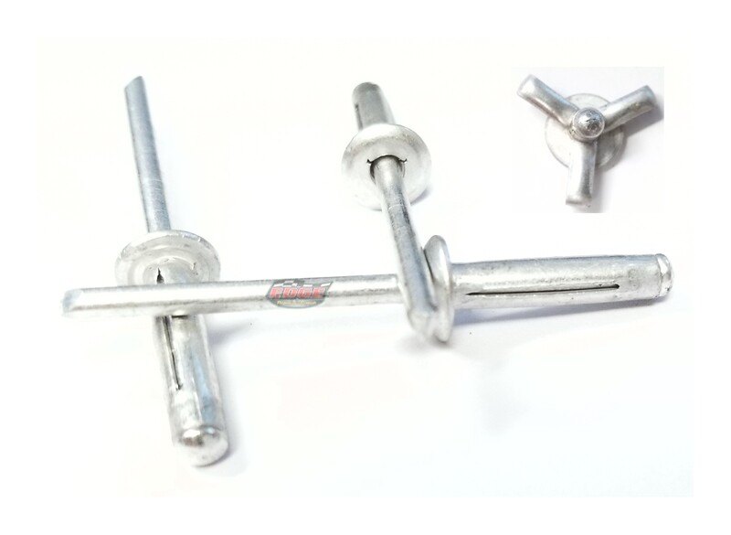 Mill 3/16" Small Head Tri-Fold Exploding Aluminum Mandrel Pop Rivets 250 pack