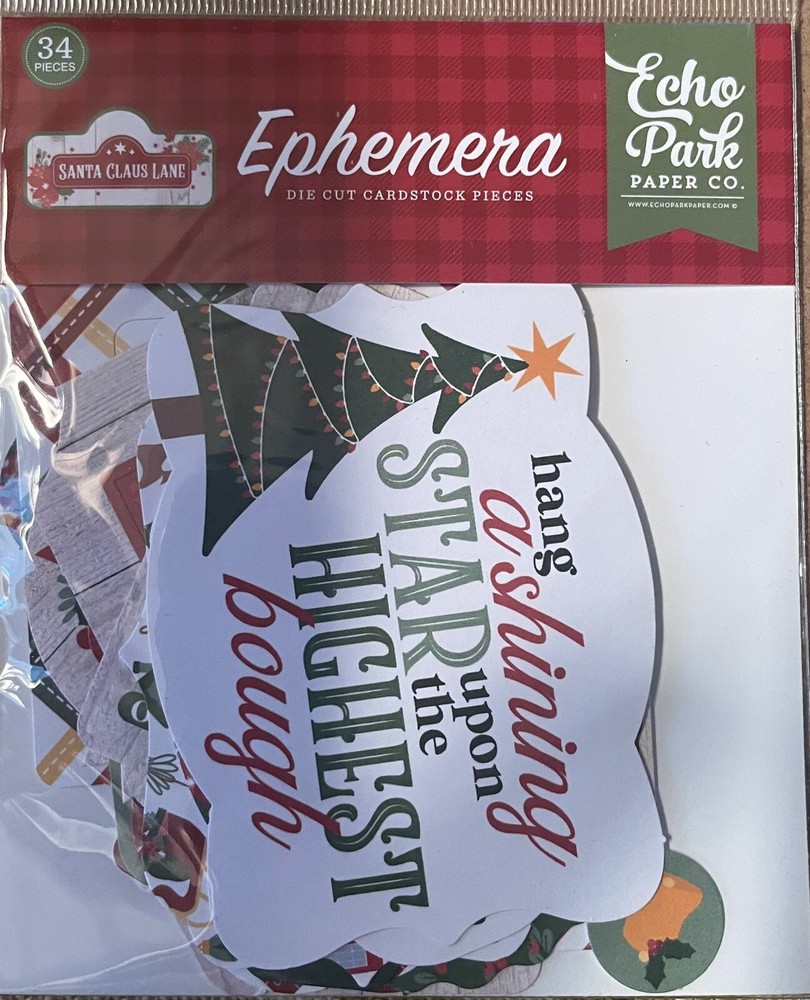 Echo Park Paper SANTA CLAUS LANE Ephemera Pieces~NICE~Quick Ship!