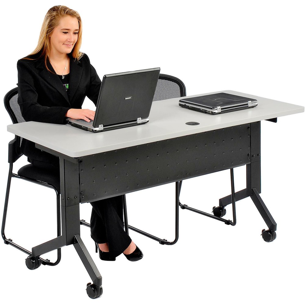 Global Industrial Flip-Top Training Table 60" x 24" Gray