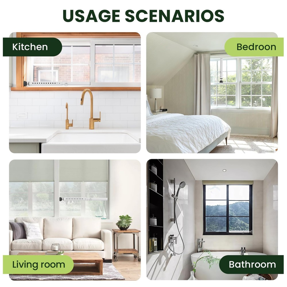 Gadgetzan 1 Pack Window Security Bars Adjustable 11"-18",Portable Short Slidi...