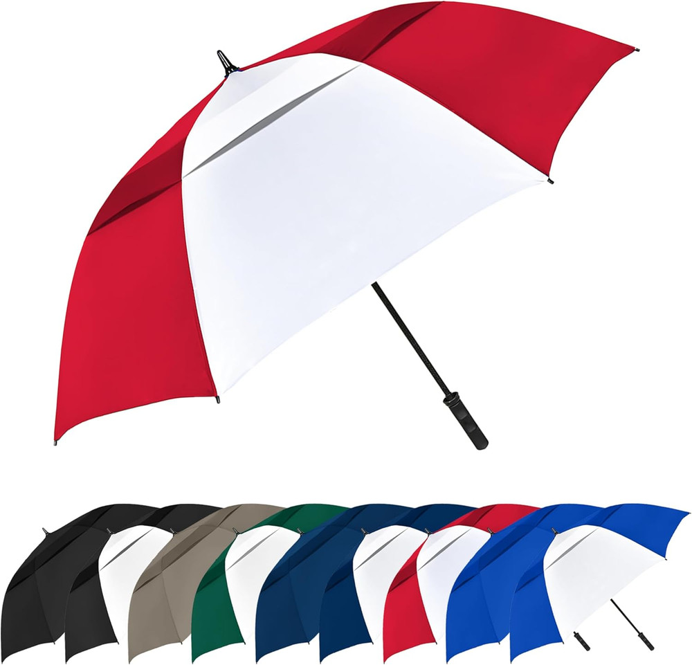 The Vented Tornado 64" Large Oversize Windproof Automatic Open Golf Umbrella, He
