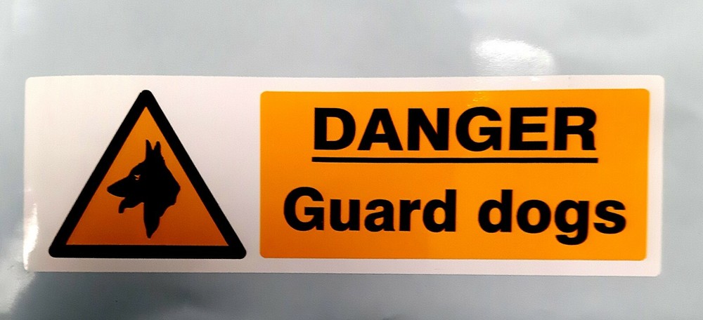 Danger Guard Dogs self adhesive sticker
