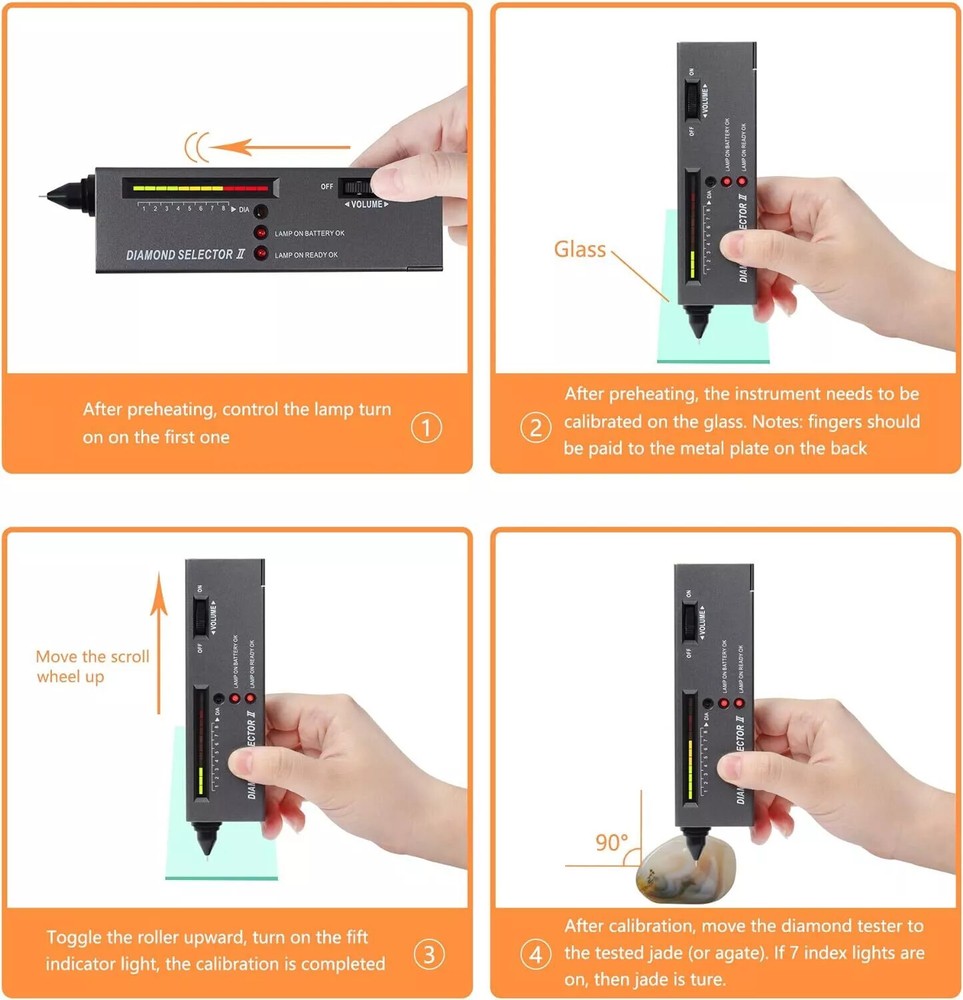 Diamond Tester Selector Illuminated Jewelry Gemstone Testing Tool Kit Battery US
